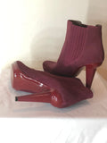 Bottega Veneta Red Suede Boots with Funky Heel - Dyva's Closet
