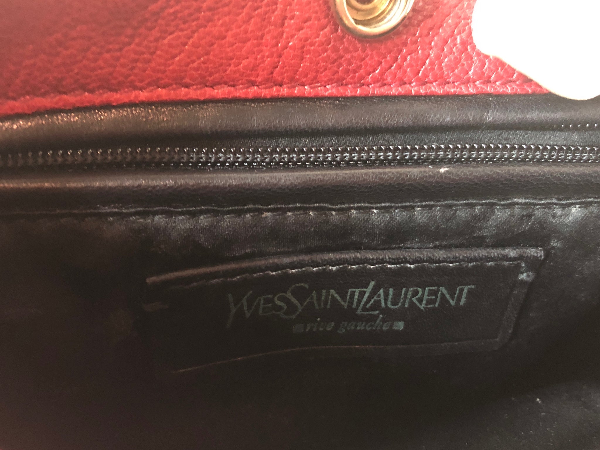 Pre-owned Saint Laurent Mombasa Leather Mini Bag In Red