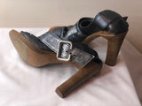 Chloé Open Sandals in Metallic Grey - Dyva's Closet