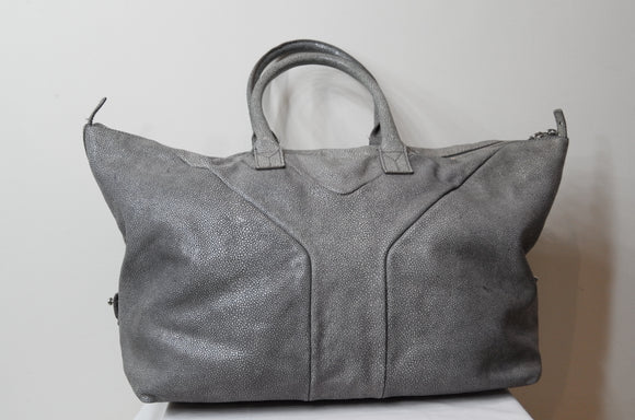Yves Saint Laurent Grey Stingray Embossed Leather Easy Y Zip Tote Bag - Dyva's Closet