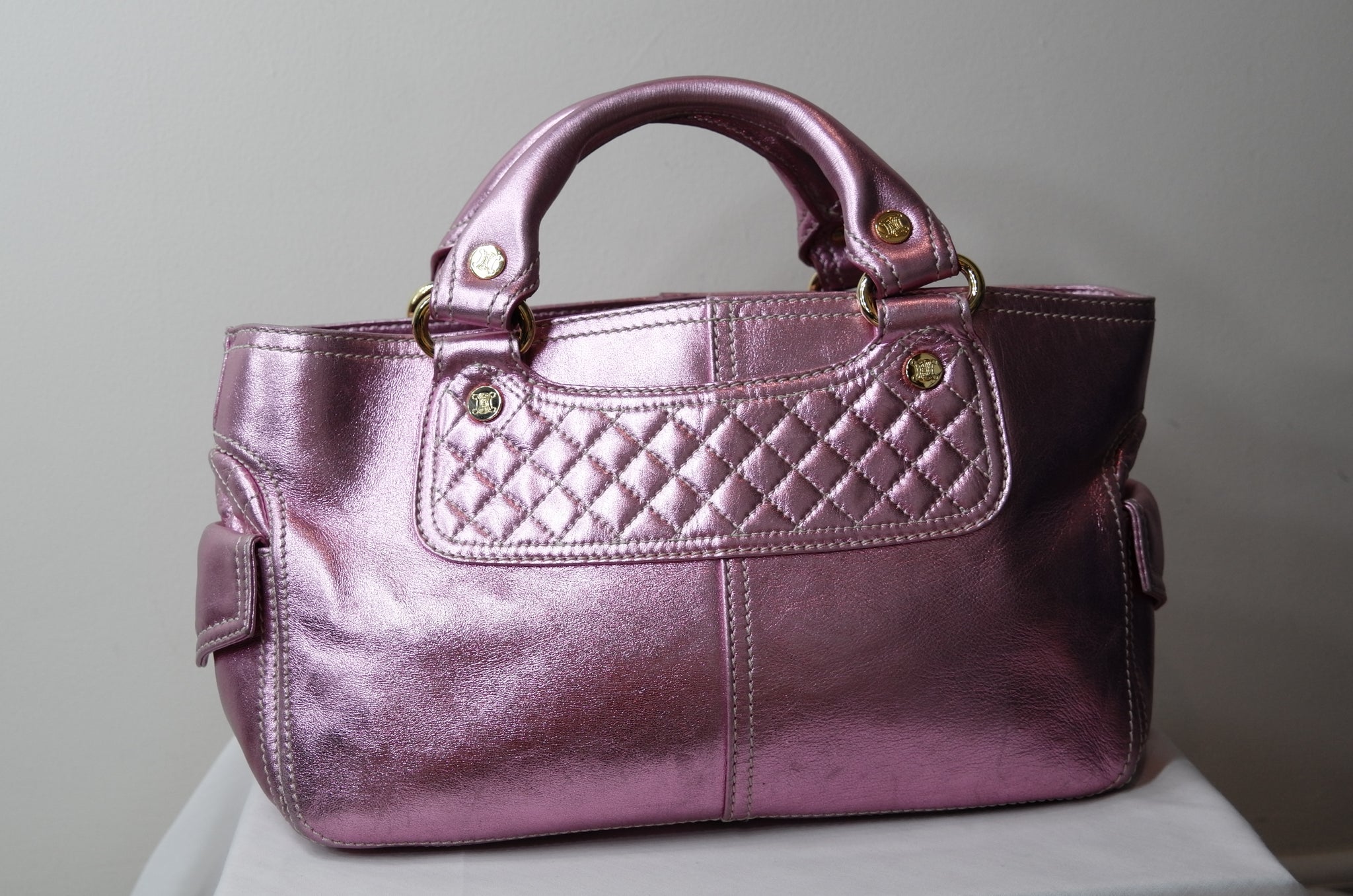 Authentic vintage CELINE Boogie Bag brown leather tote bag