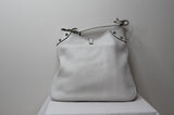 Luella White Leather Handbag with Large White Hearts - Dyva's Closet