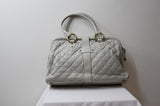 Marc Jacobs Venetia Satchel in Quilted Beige Leather - Dyva's Closet