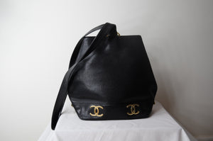 Chanel Vintage D Ring Logo Caviar Bucket Bag - Dyva's Closet