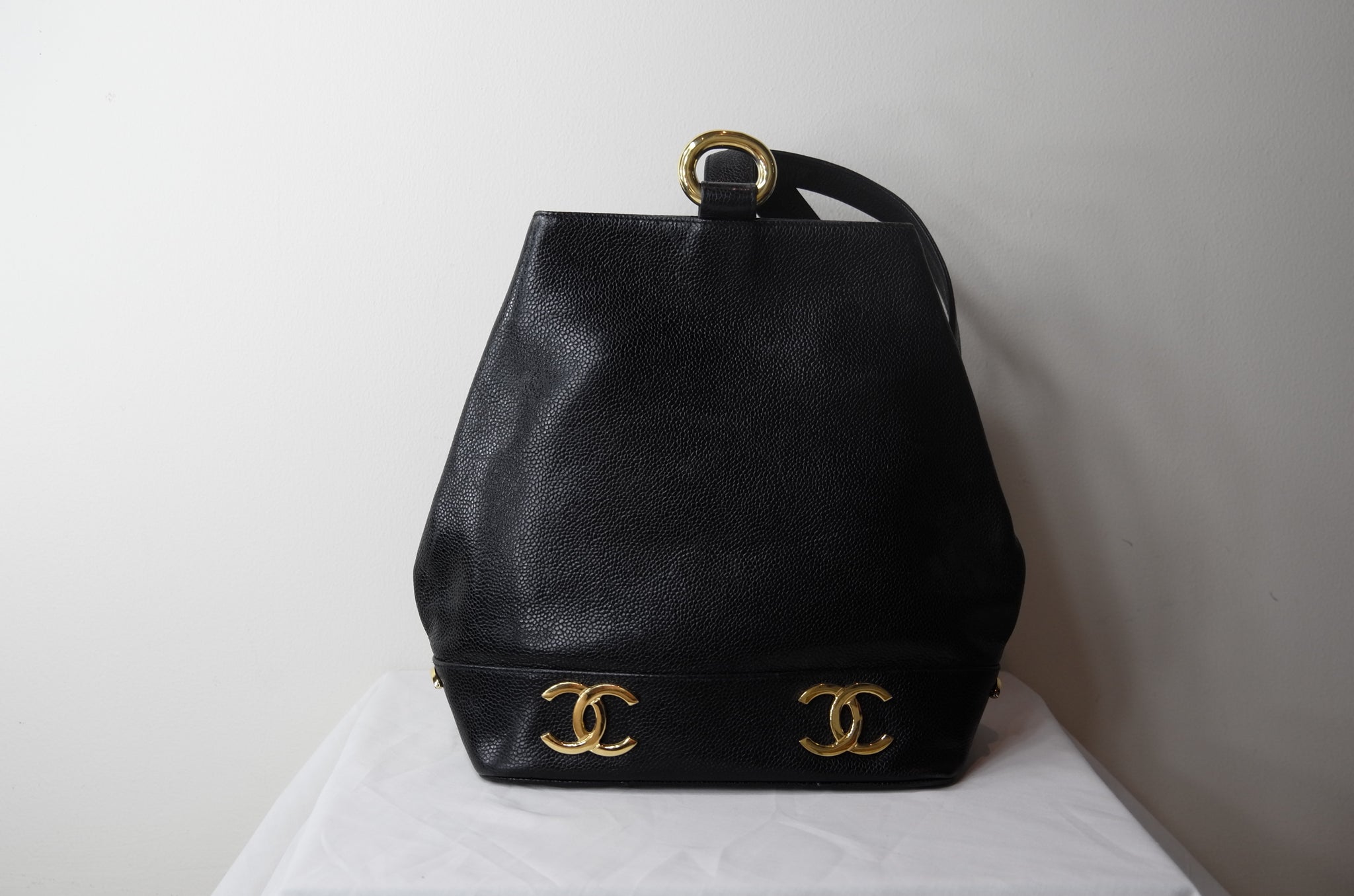 Chanel Pre-owned 1996/1997 CC Caviar Tote Bag - Black