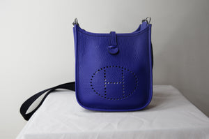 Hermès Evelyne TPM Shoulder Messenger Blue Electric Leather Cross Body Bag - Dyva's Closet
