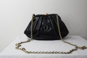 Chanel Vintage Black Wallet on a Chain - Dyva's Closet