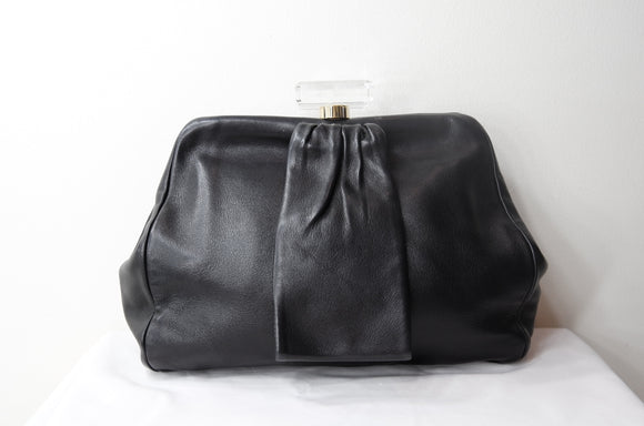 Chanel Bottle Top Leather Clutch - Dyva's Closet