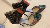 Jimmy Choo Python High Heeled Multicolor Strappy Sandals - Dyva's Closet