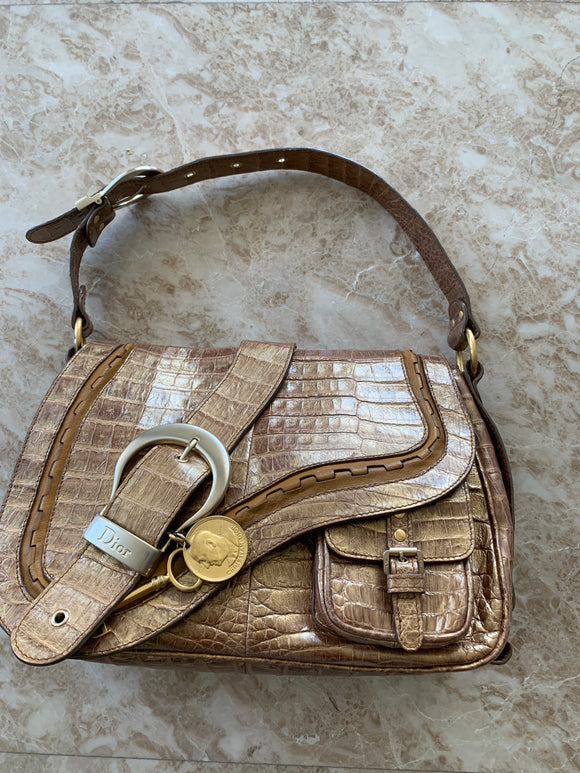 Christian Dior Vintage Double Gaucho Saddle Bag