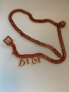 Dior Logo Rhinestone belt - Dyva's Closet