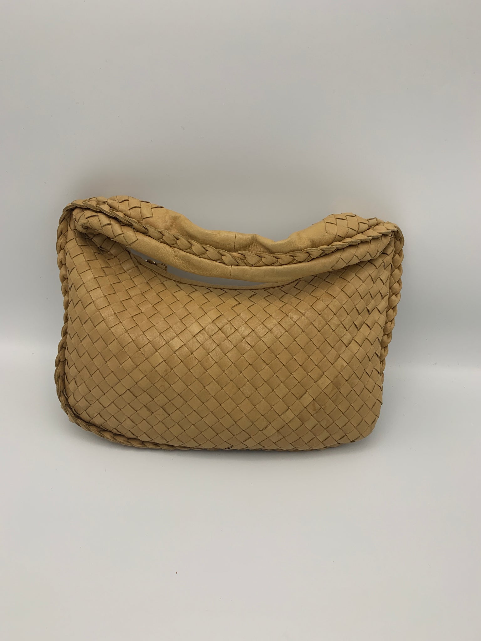 BOTTEGA VENETA Vintage Intrecciato Leather Hobo Bag