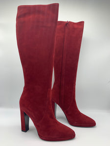 Hermès red suede boots - Dyva's Closet