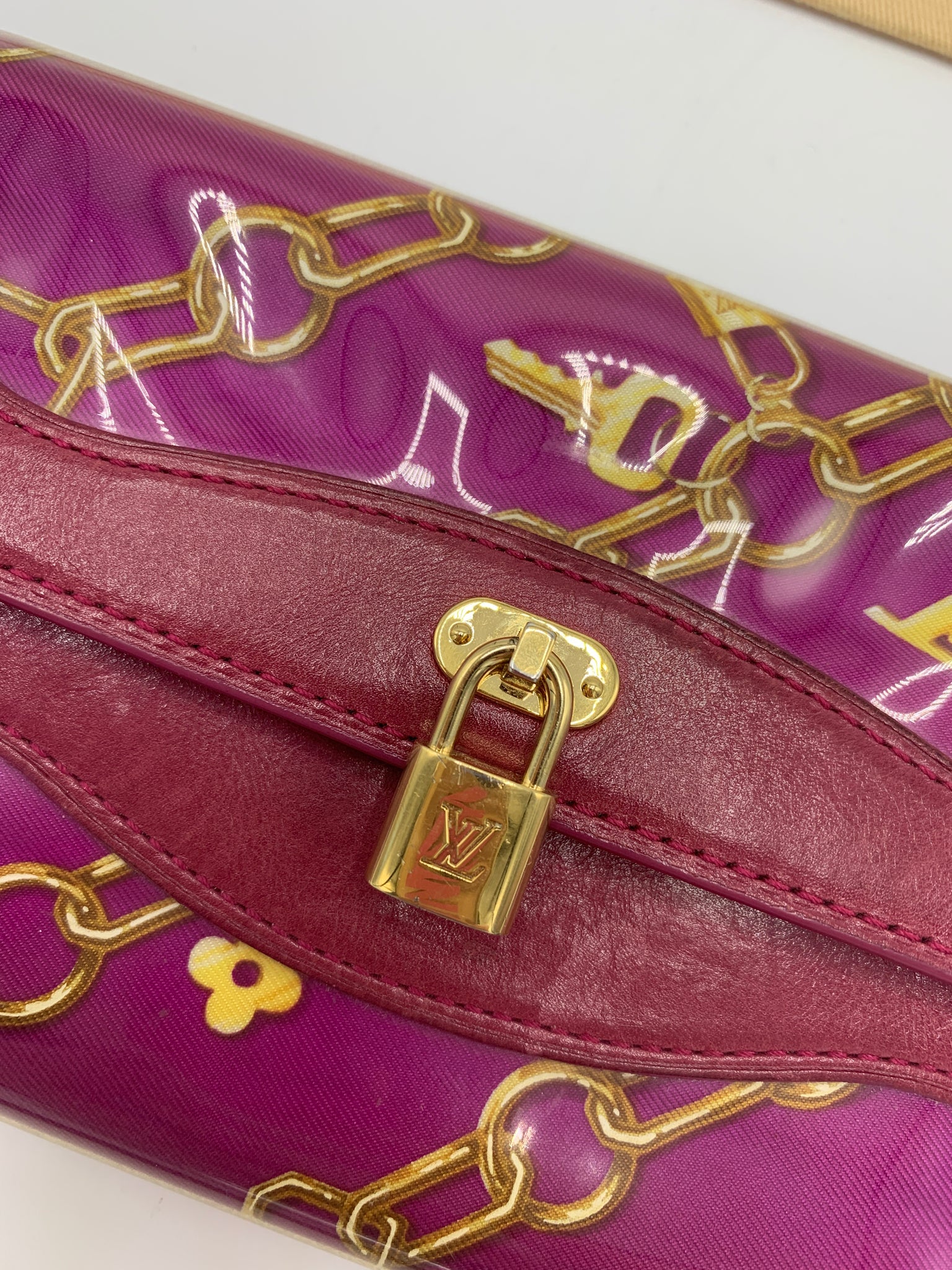 Louis Vuitton Limited Edition Fuchsia Monogram Charms Pochette Bag