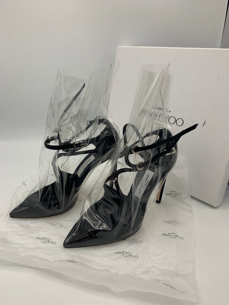 Jimmy Choo x Off-white Claire 100 in black/ transparent – Dyva's 