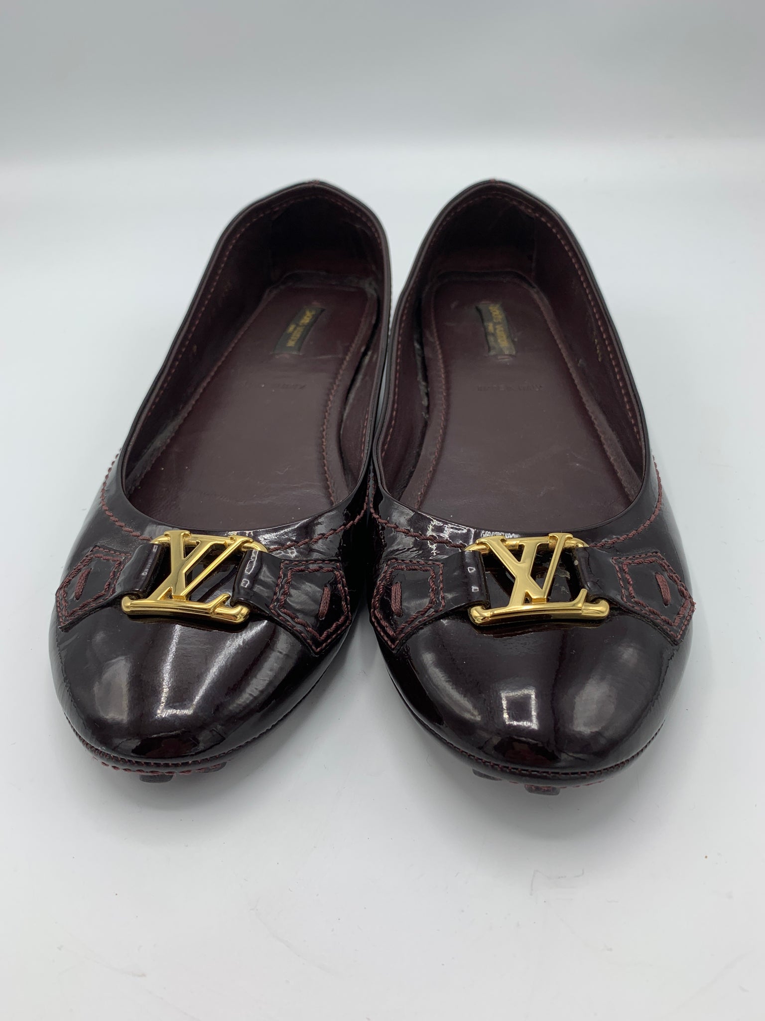 LOUIS VUITTON DRIVING WOMENS MOCCASINS PATENT LEATHER FLATS SHOES