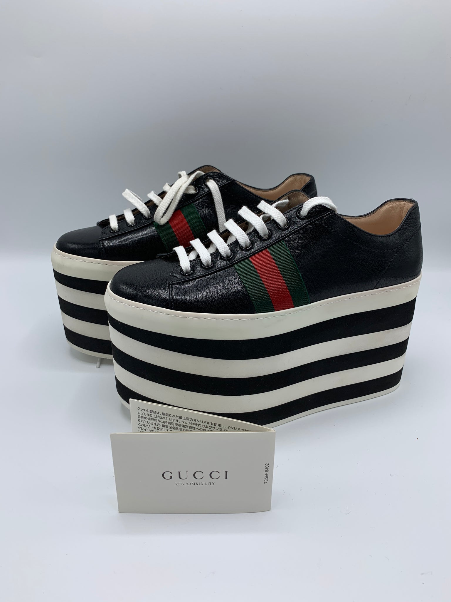 eetpatroon Invloed recept Gucci Peggy Leather Platform Sneakers – Dyva's Closet