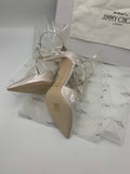 Jimmy Choo x Offwhite Claire 100 Satin Pumps in White - Dyva's Closet